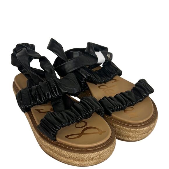 New Sam Edelman sz5.5 sandals black brown Kerin stretchy platform shoe - Picture 1 of 7